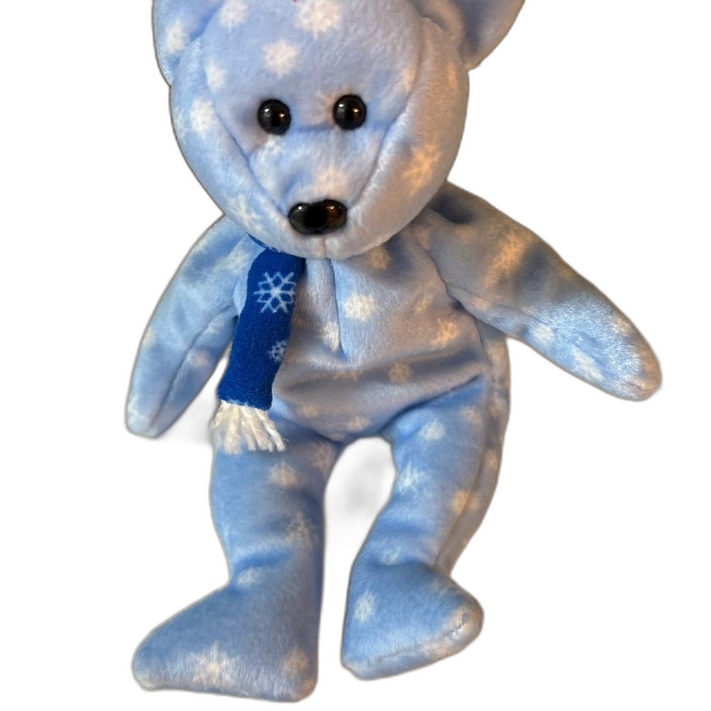 Ty Beanie Babies 1999 Holiday Teddy Bear Plush Toy - Blue RETIRED